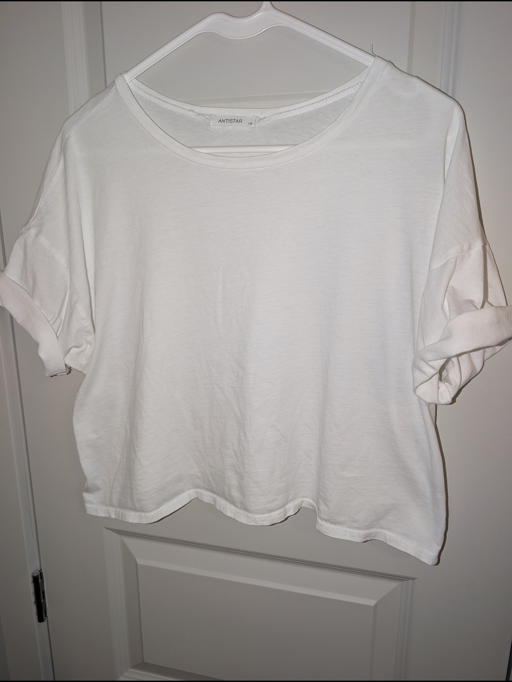 Women's White Short Sleeve Crop Tee